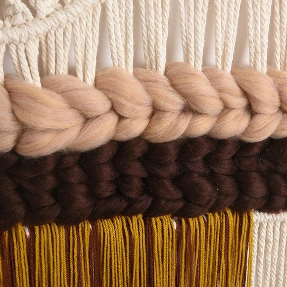Anthropologie Large Handmade Colorful Woven Macrame Wall Hanging - Picture 3 of 7